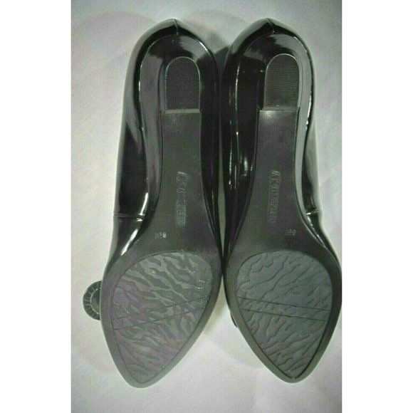 NEW AK ANN KLEIN AKADELIE PATENT LEATHER BLACK 8.5 - Picture 5 of 6